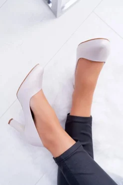 Online Czółenka damskie Sergio Leone Beżowe Perłowe Orsola Damskie Czółenka Na Słupku|Czółenka Klasyczne