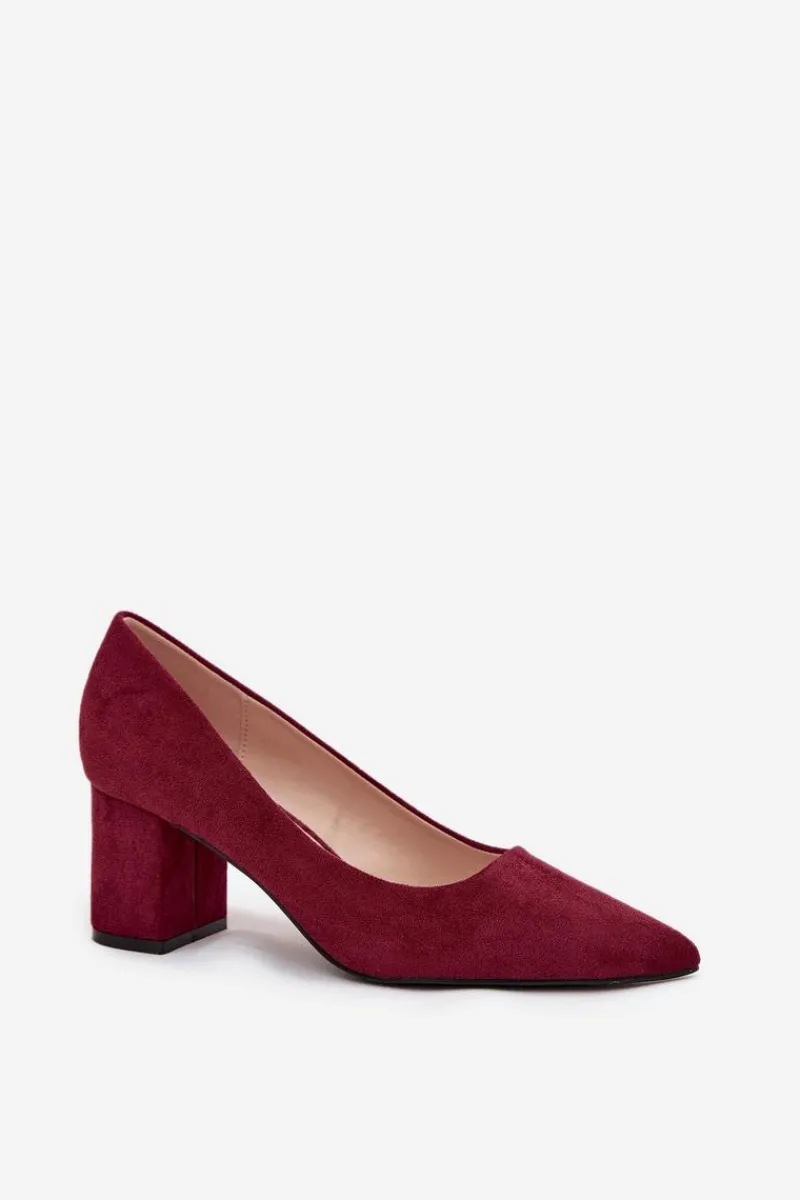 New Czółenka Damskie Ze Szpiczastymi Noskami Na Słupku Bordowe Pavira Damskie Czółenka Zamszowe|Czółenka Na Słupku