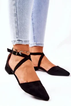 Czółenka Zamszowe|Czółenka Na Słupku>Boto Czółenka Na Niskim Obcasie Czarne Giovanna