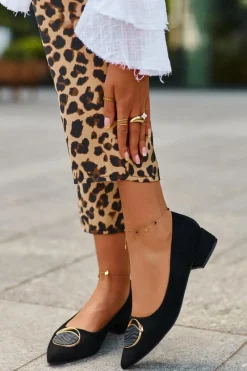 Damskie buty S.Barski Czółenka Na Niskim Obcasie Z Eko Zamszu S.Barski KV27-037 Czarne Czarny