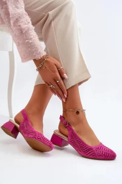 Online Czółenka Na Obcasie Klocku Fuksja Gemifa Damskie Czółenka Zamszowe|Czółenka Klasyczne