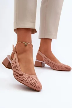 Discount Czółenka Na Obcasie Klocku Różowe Gemifa Damskie Czółenka Zamszowe|Czółenka Klasyczne