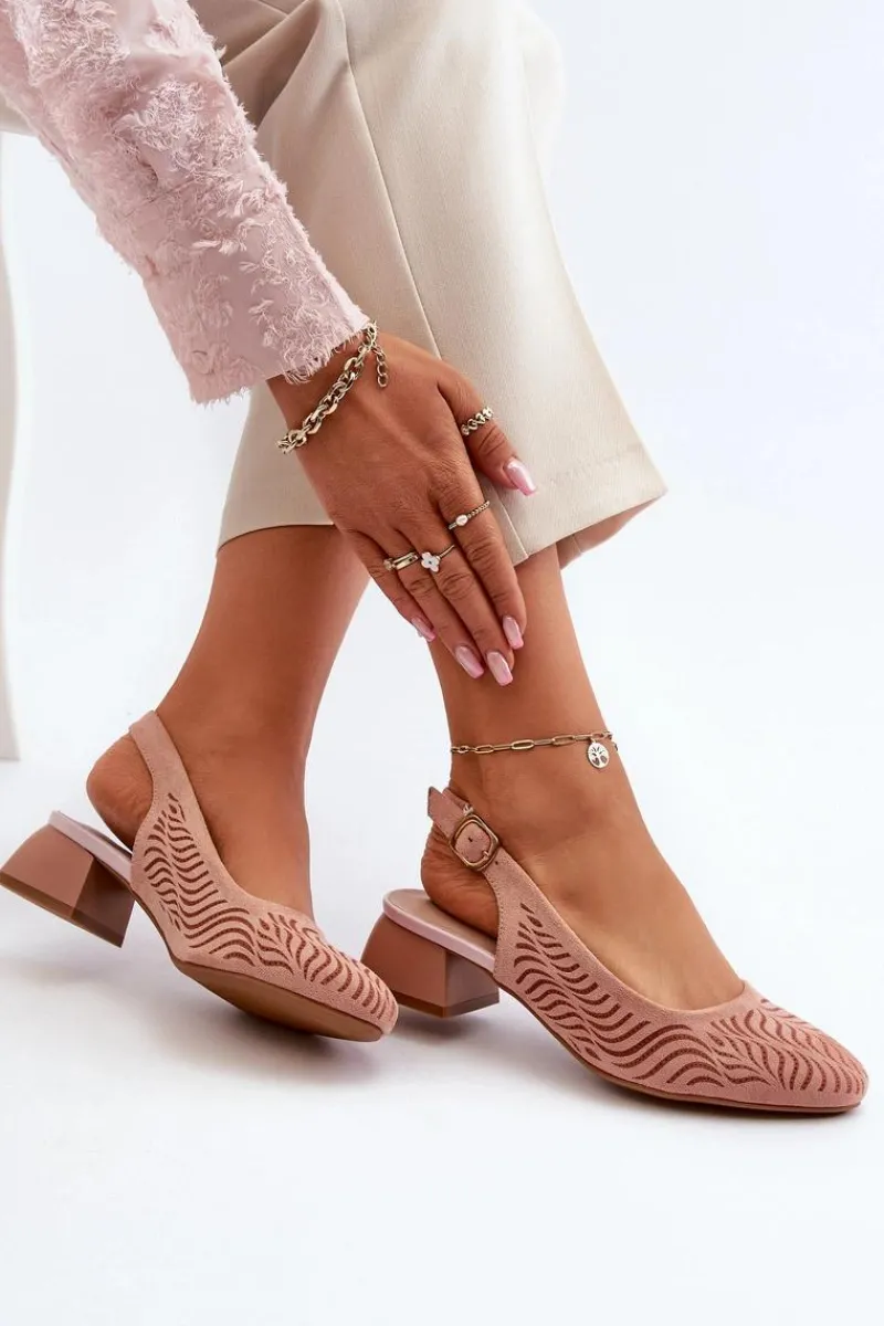 Discount Czółenka Na Obcasie Klocku Różowe Gemifa Damskie Czółenka Zamszowe|Czółenka Klasyczne