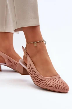 Discount Czółenka Na Obcasie Klocku Różowe Gemifa Damskie Czółenka Zamszowe|Czółenka Klasyczne