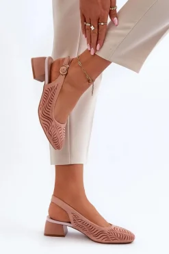 Discount Czółenka Na Obcasie Klocku Różowe Gemifa Damskie Czółenka Zamszowe|Czółenka Klasyczne