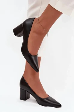 Online Czółenka Na Słupkowym Obcasie Ze Szpiczastymi Noskami Czarne Ryvessa Damskie Czółenka Klasyczne