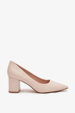 Online Boto Czółenka Na Słupkowym Obcasie Ze Szpiczastymi Noskami Jasnobeżowe Ryvessa Beżowy