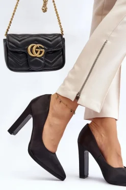 Sale Boto Czółenka Na Słupku Czarne Piatti