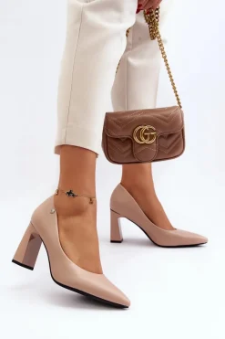 Czółenka Na Słupku|Czółenka Klasyczne>Buty damskie Vinceza Czółenka Na Słupku Eko Skóra Beżowe Giseleni