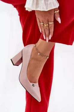 Sale Buty damskie Vinceza Czółenka Na Słupku Eleganckie Vinceza 62224 Różowe Różowy