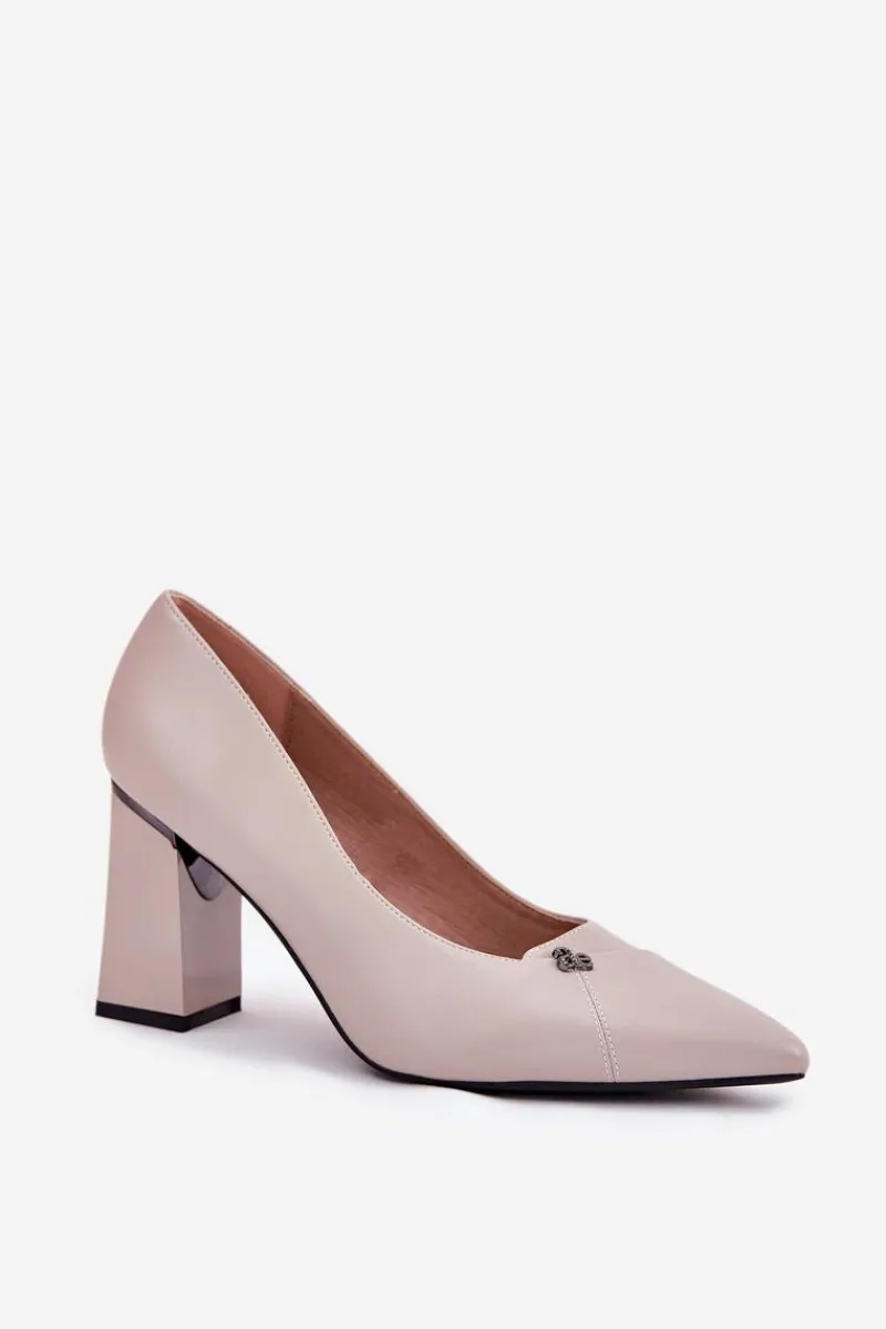 Czółenka Na Słupku|Czółenka Klasyczne>Buty damskie Vinceza Czółenka Na Słupku Eleganckie Vinceza 62224 Szare Szary