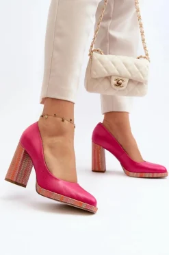 New Laura Messi Czółenka Na Słupku 2746 Różowe Różowy