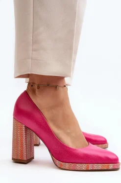 New Laura Messi Czółenka Na Słupku 2746 Różowe Różowy