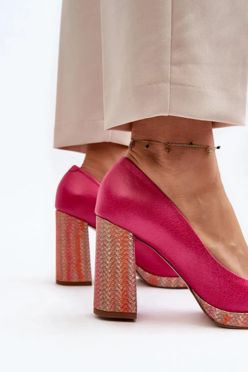 New Laura Messi Czółenka Na Słupku 2746 Różowe Różowy