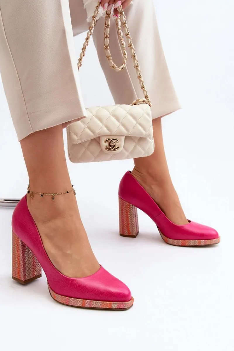 New Laura Messi Czółenka Na Słupku 2746 Różowe Różowy