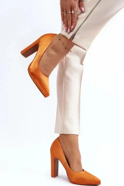 Hot Czółenka Na Słupku Pomarańczowe Piatti Damskie Czółenka Klasyczne