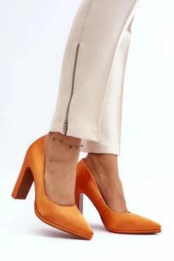 Hot Czółenka Na Słupku Pomarańczowe Piatti Damskie Czółenka Klasyczne