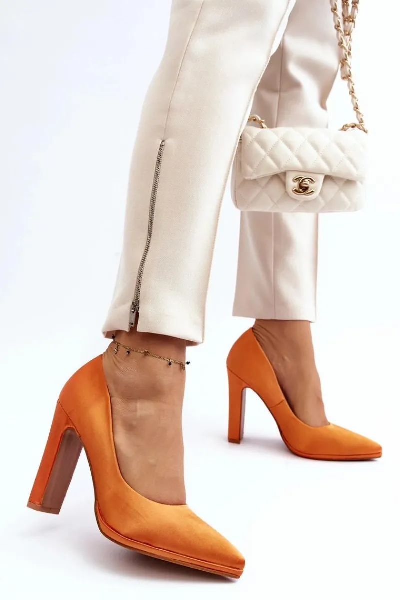 Hot Czółenka Na Słupku Pomarańczowe Piatti Damskie Czółenka Klasyczne