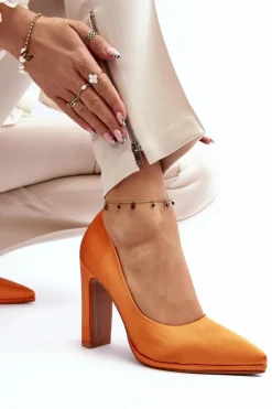 Hot Czółenka Na Słupku Pomarańczowe Piatti Damskie Czółenka Klasyczne