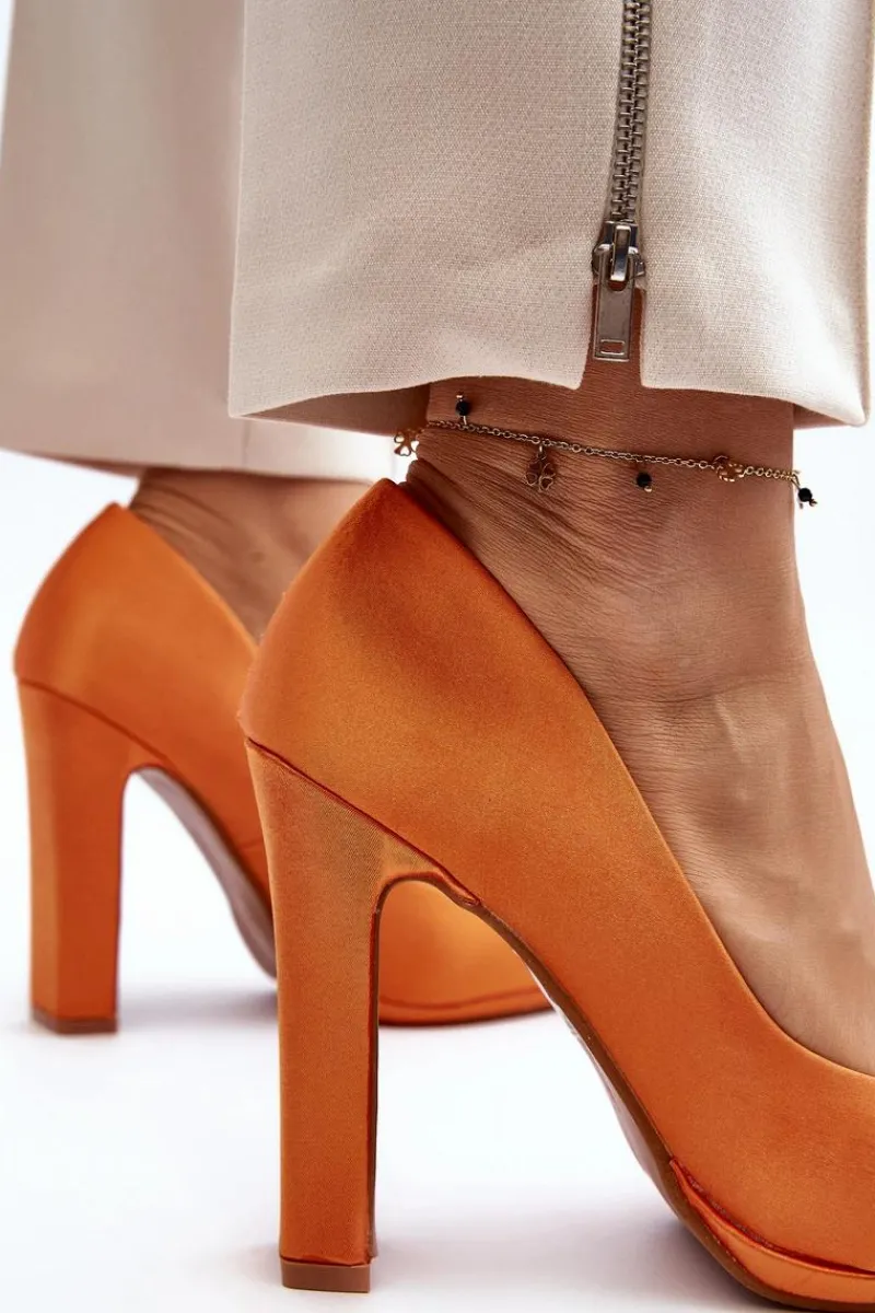 Hot Czółenka Na Słupku Pomarańczowe Piatti Damskie Czółenka Klasyczne