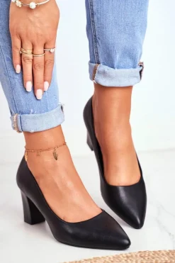 Buty Sergio Leone Czółenka Na Słupku Sergio Leone PB403 Czarne