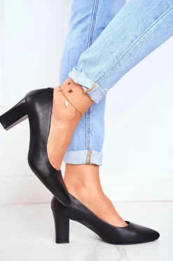 Buty Sergio Leone Czółenka Na Słupku Sergio Leone PB403 Czarne