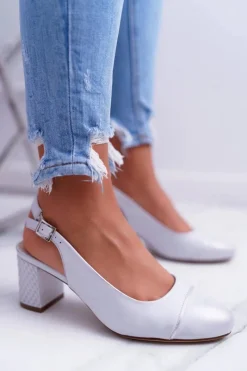 Czółenka Na Słupku>Buty Sergio Leone Czółenka Na Słupku Sergio Leone SK797 Szare Hertes