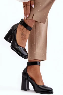 Czółenka Na Platformie|Czółenka Na Słupku>Boto Czółenka Na Słupku Z Klamrą Czarne Idovana Czarny