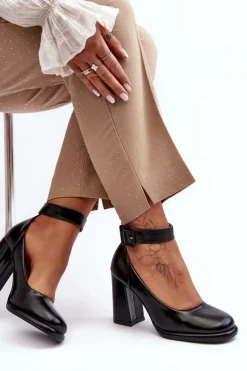 Czółenka Na Platformie|Czółenka Na Słupku>Boto Czółenka Na Słupku Z Klamrą Czarne Idovana Czarny