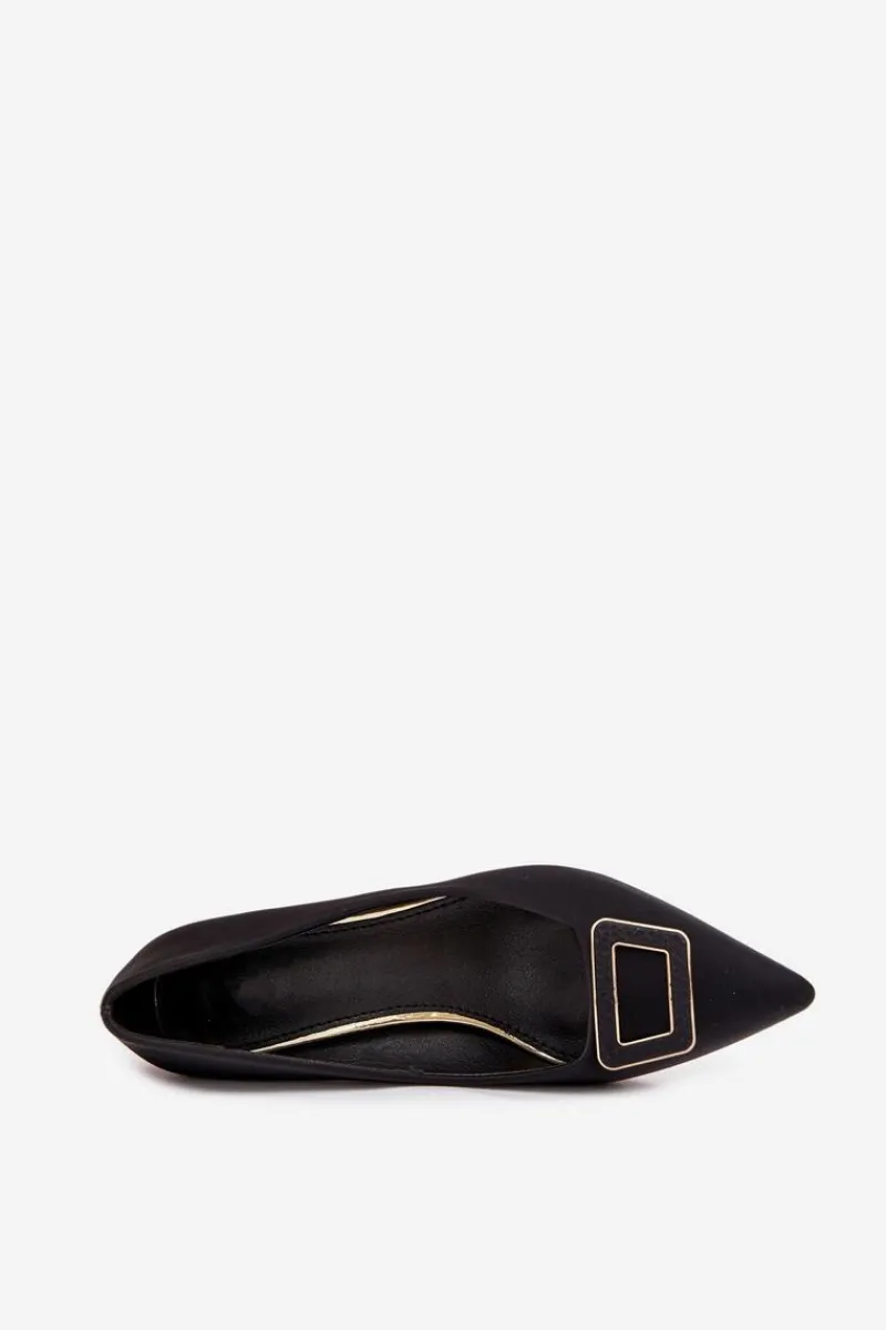 Czółenka Na Słupku|Czółenka Klasyczne>Boto Czółenka Na Słupku Z Ozdobną Klamrą Czarne Seriva