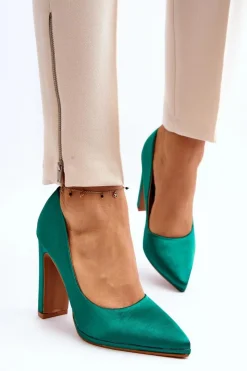 Czółenka Klasyczne>Boto Czółenka Na Słupku Zielone Piatti