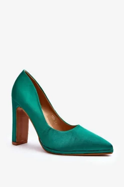 Czółenka Klasyczne>Boto Czółenka Na Słupku Zielone Piatti