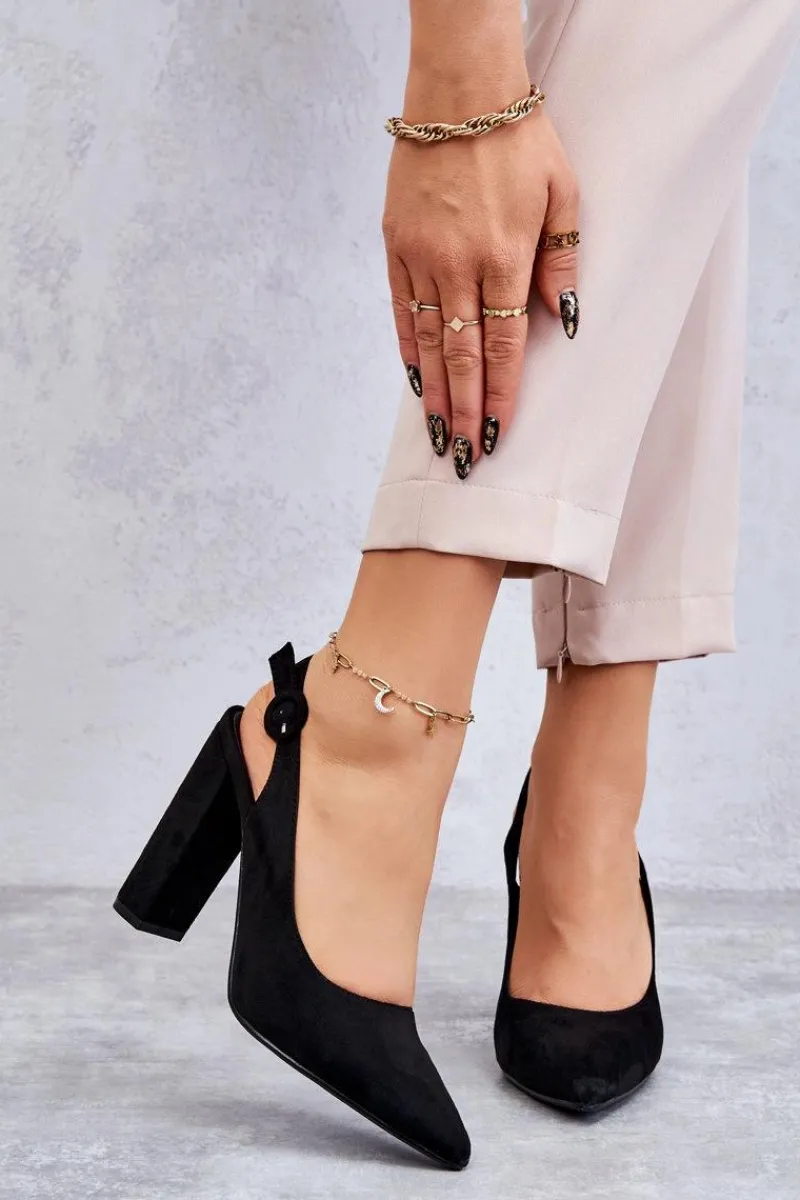 Online Czółenka W Szpic Na Obcasie Czarne Alanza Damskie Czółenka Na Słupku|Czółenka Klasyczne