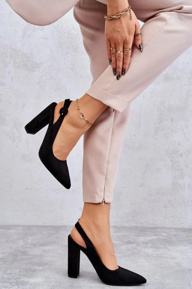 Online Czółenka W Szpic Na Obcasie Czarne Alanza Damskie Czółenka Na Słupku|Czółenka Klasyczne