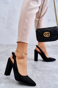 Online Czółenka W Szpic Na Obcasie Czarne Alanza Damskie Czółenka Na Słupku|Czółenka Klasyczne