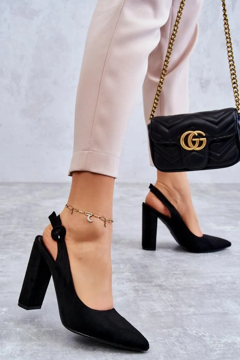 Online Czółenka W Szpic Na Obcasie Czarne Alanza Damskie Czółenka Na Słupku|Czółenka Klasyczne