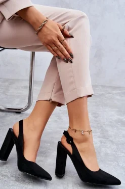 Online Czółenka W Szpic Na Obcasie Czarne Alanza Damskie Czółenka Na Słupku|Czółenka Klasyczne