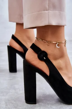 Online Czółenka W Szpic Na Obcasie Czarne Alanza Damskie Czółenka Na Słupku|Czółenka Klasyczne