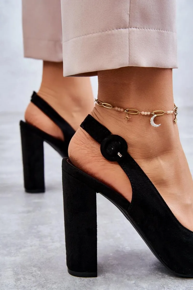 Online Czółenka W Szpic Na Obcasie Czarne Alanza Damskie Czółenka Na Słupku|Czółenka Klasyczne