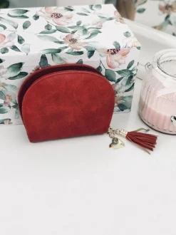 Portfele>Boto Czerwona Damska Portmonetka Portfel z Frędzlem