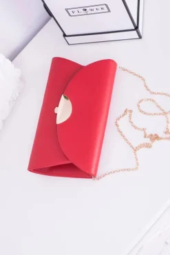 Sale Boto Czerwona Kopertówka Torebka na Łańcuszku