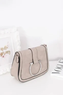 Listonoszki>Boto Damska Beżowa Elegancka Listonoszka