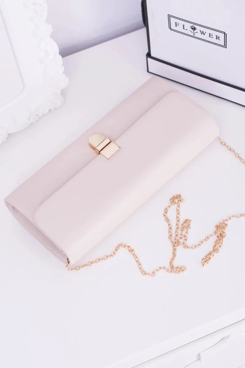 Kopertówki>Boto Damska Beżowa Kopertówka Złoty Łańcuch