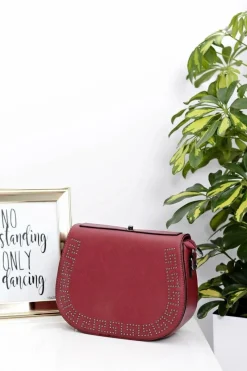 Damska Bordowa Torebka Listonoszka na Ramię Listonoszki