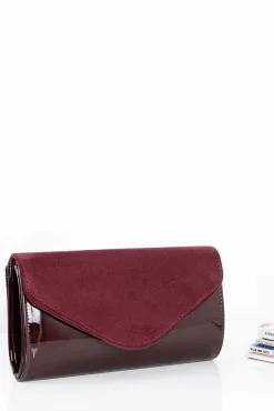 Hot Boto Damska Bordowa Zamszowa Kopertówka Łańcuszek