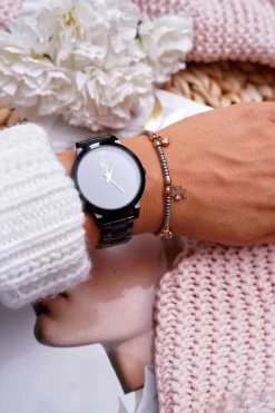 Hot Damska Bransoleta Łańcuszek Koniczyna Różowe Złoto Clover Bransoletki