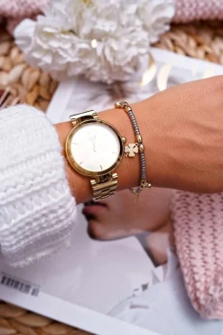 Outlet Damska Bransoleta Łańcuszek Koniczyna Złota Clover Bransoletki