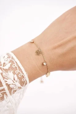 Hot Glam Chic Damska Bransoleta Celebrytka Złota Koniczynka Jess