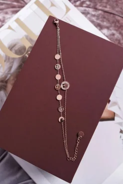 New Glam Chic Damska Bransoleta Celebrytka Różowe Złoto Drzewo Życia