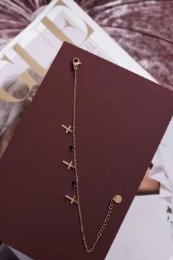 Bransoletki>Boto Damska Bransoleta Celebrytka Złota Trzy Krzyżyki